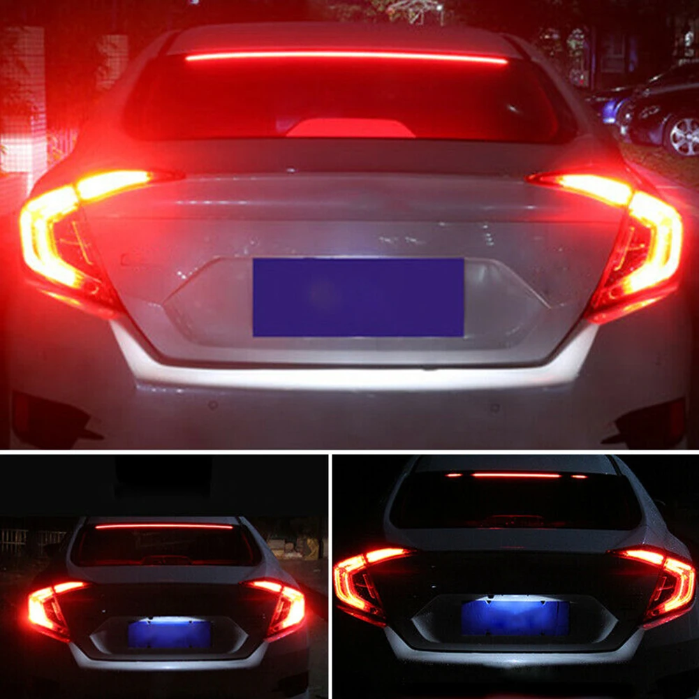 

90cm Car Flexible 3rd High Brake LED Light Strip Rear Windshield Stop Signal Bar 90*1.7*0.9cm Car Brake Light Strip