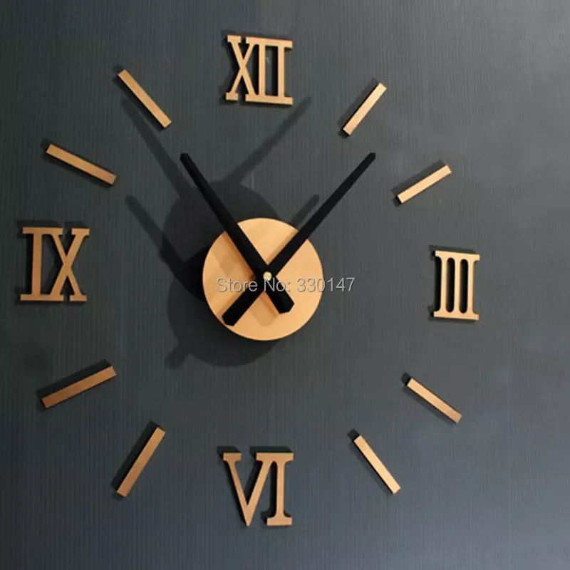 

NEW Rome Digital Number wall clock diy 3d mirror Silent Clock Acrylic Brief Quieten DIY wall clock modern design Wholesale