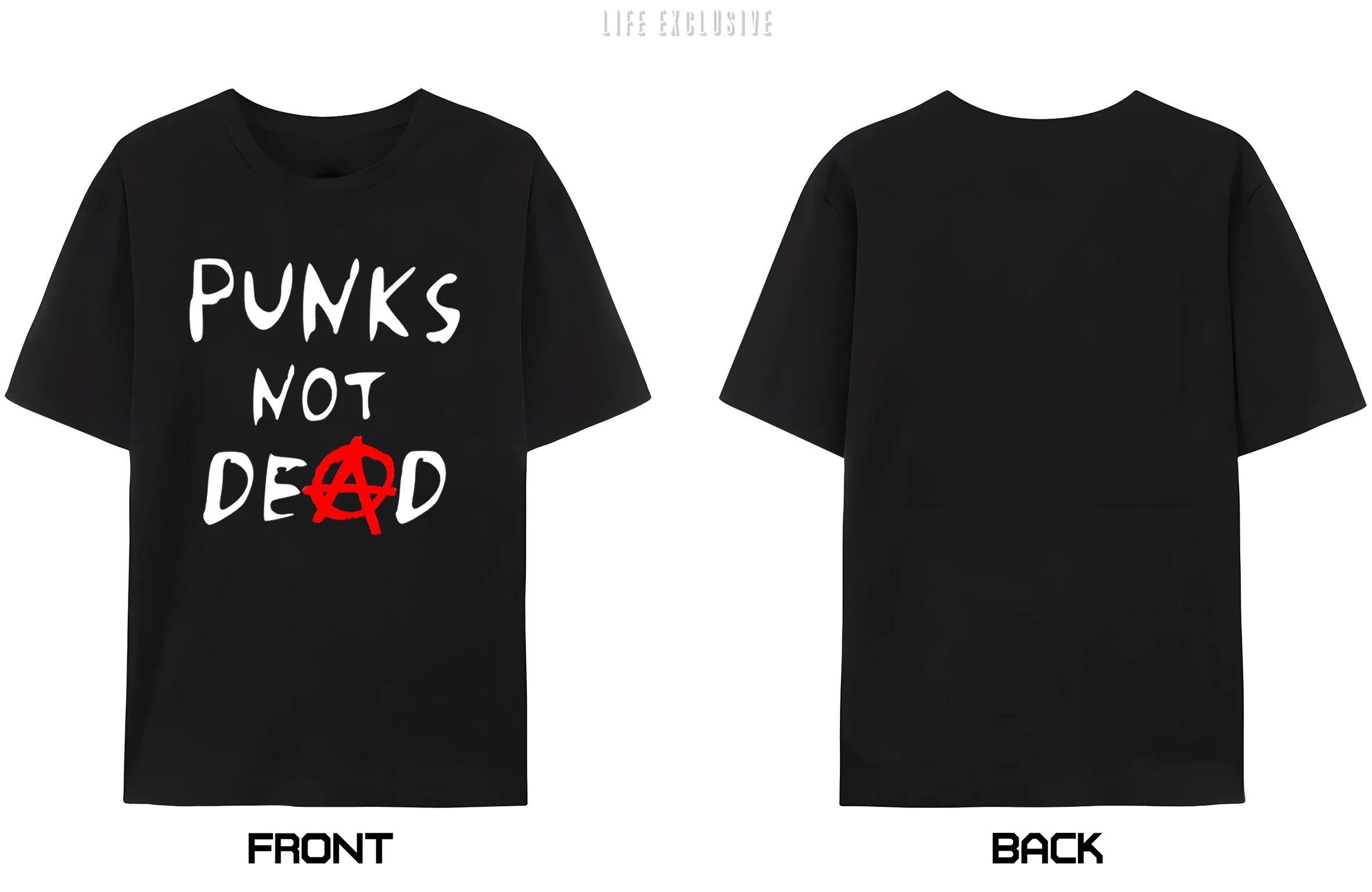 LE Punks Not Dead Rock футболки с принтом и круглым вырезом коротким рукавом обычная