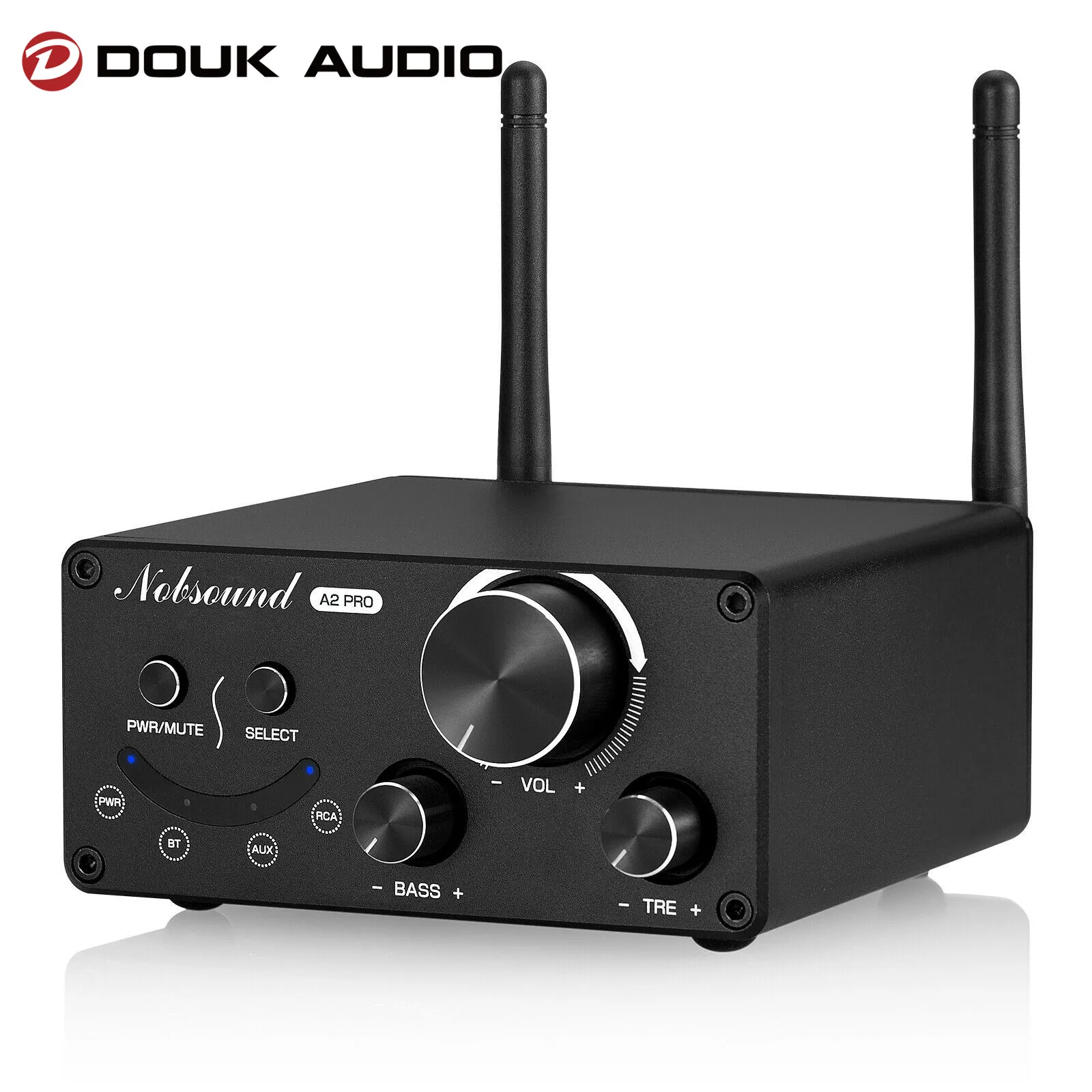 

Цифровой усилитель мощности Douk Audio, Hi-Fi Bluetooth 5,0, басовый аудиоусилитель с двойной антенной, большой радиус действия 130 Вт + 130 Вт APTX-HD