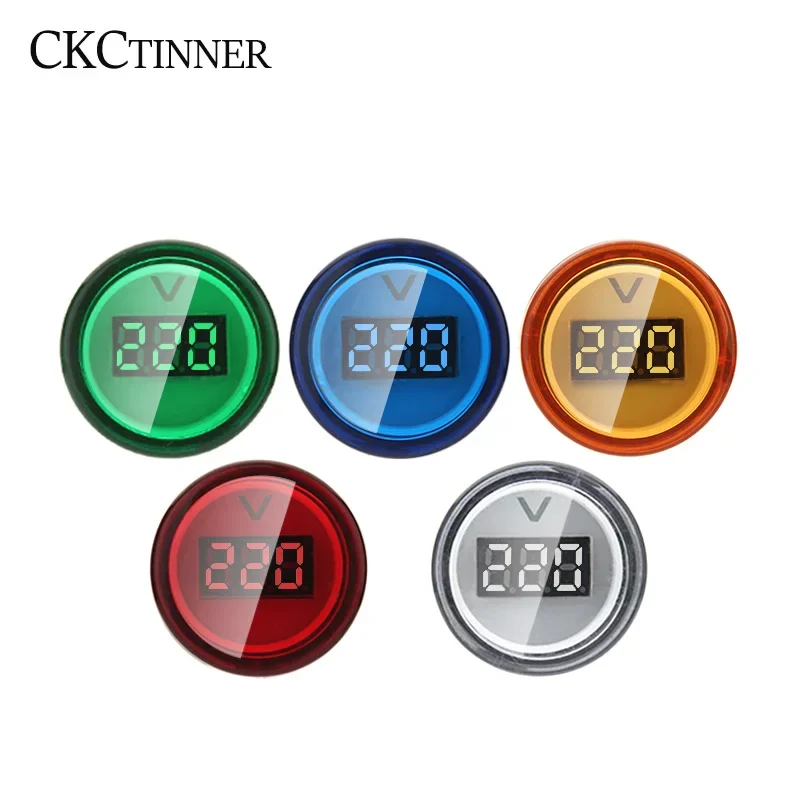 Цифровой мини-вольтметр 22 мм 60-500 В переменного тока