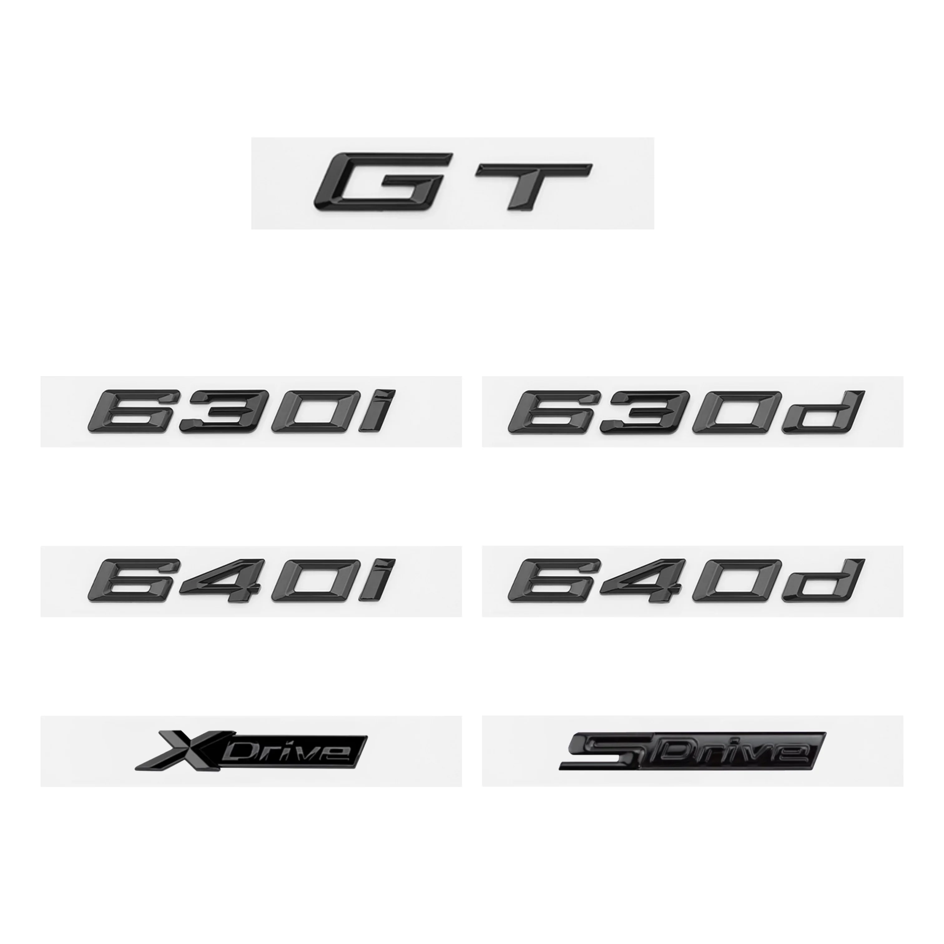 Глянцевый серебристо-черный GT 630i 630d 640i 640d XDrive SDrive ABS с цифрами и буквами эмблема