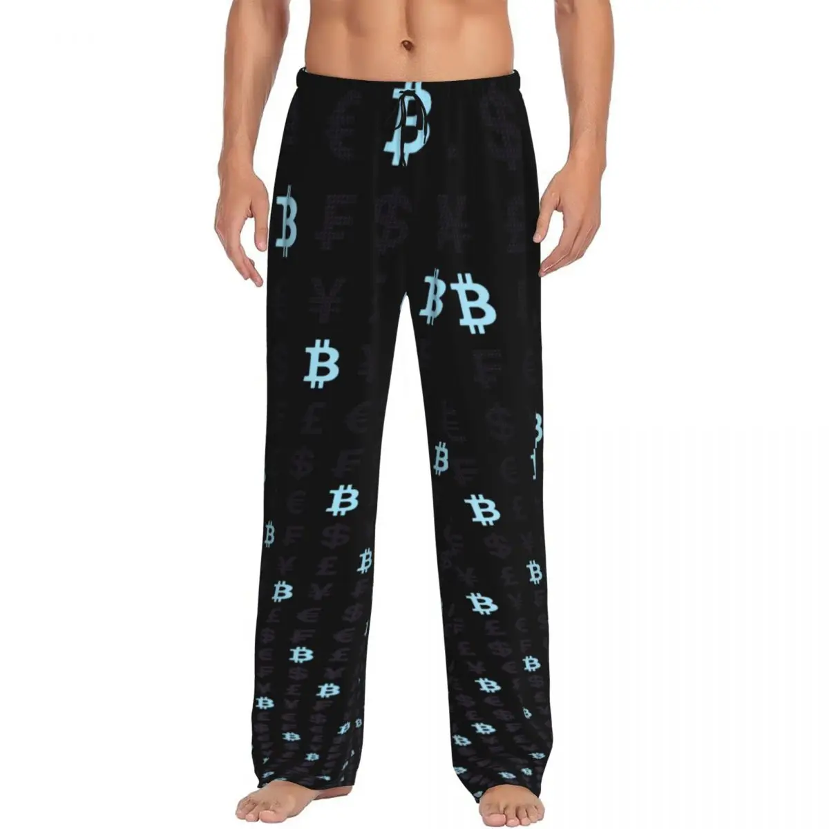 Винтажные мужские Штаны для сна с логотипом биткоина Мужские штаны отдыха
