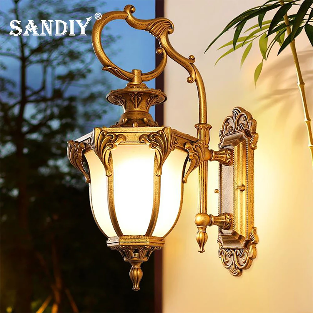 Vintage Outdoor Porch Light Waterproof Wall Lamp  Europe Style Led Lighting for Balcony Courtyard Garden Landscape Lamps