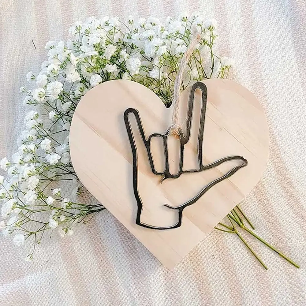 

Металлическая подвеска для декора, жест, подвесное украшение, ручное украшение, I Love You ASL знак, язык любви, надпись «Love You»