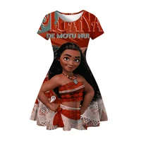 Disney Smart Capable Princess Moana 3D Print Girls Dress Fashion Summer  Cute Girls Dress Toddler Baby Girls Wear 2T- 10T