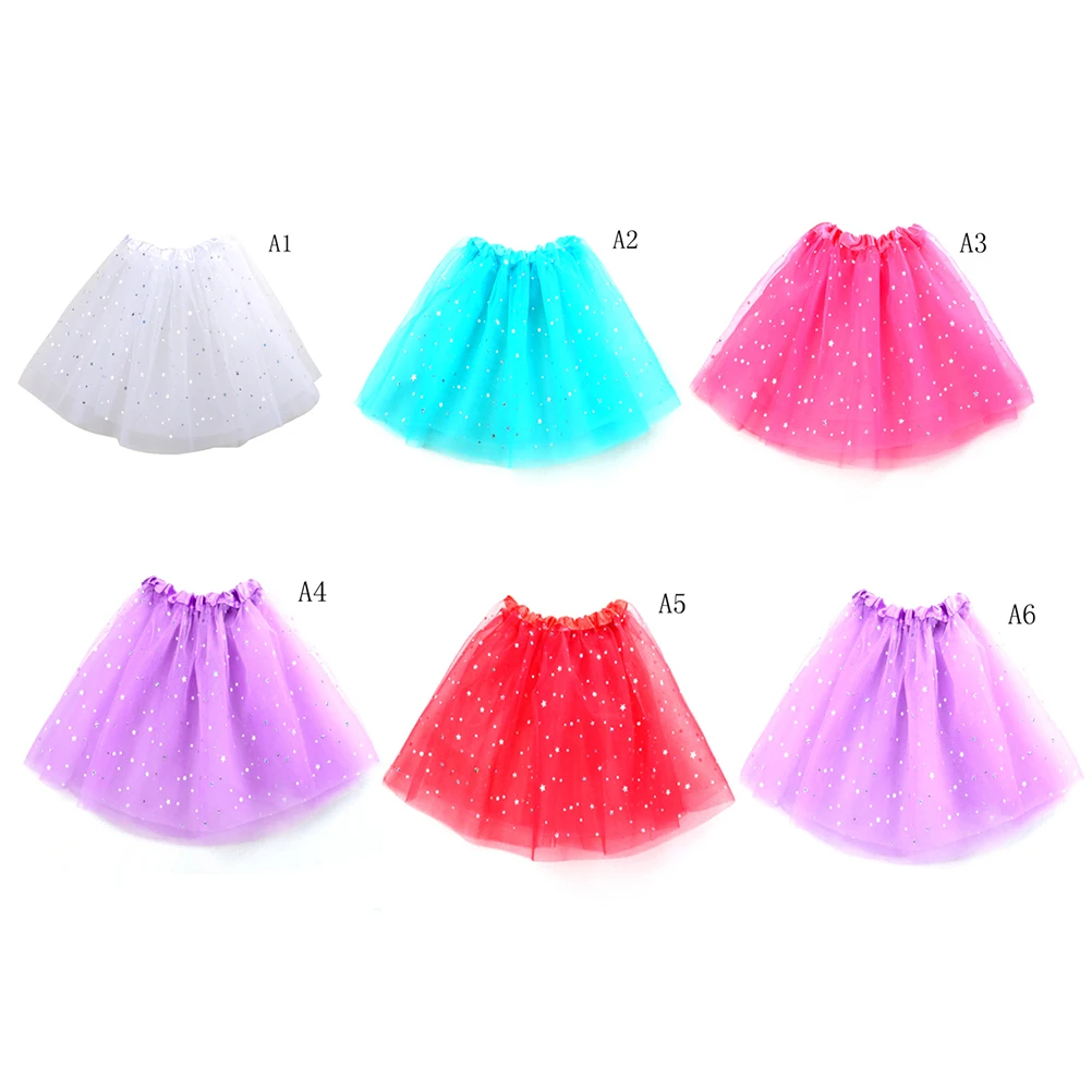 

Summer Kids Baby Star Glitter Dance Tutu Skirt For Girl Sequin 3 Layers Tulle Toddler Lace Pettiskirt Children Chiffon 2-8T