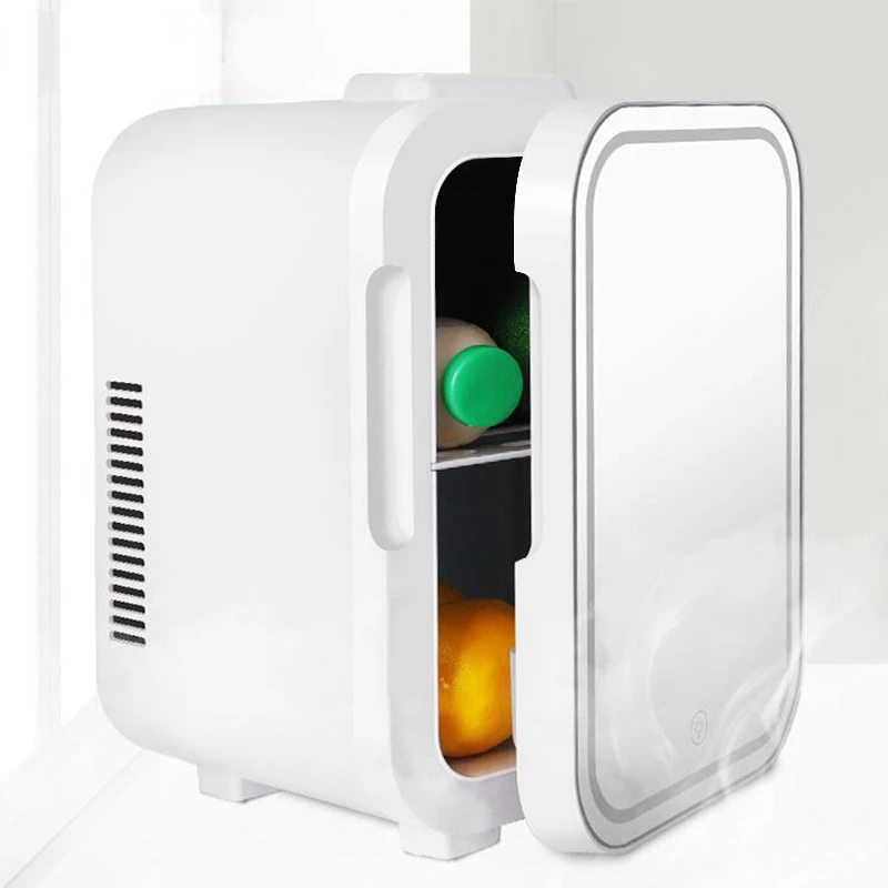 

Portable Freezer 12V/220V Mini Mirror Fridge Auto Compressor Student Dormitory Home Use Camping Cooler EU Plug