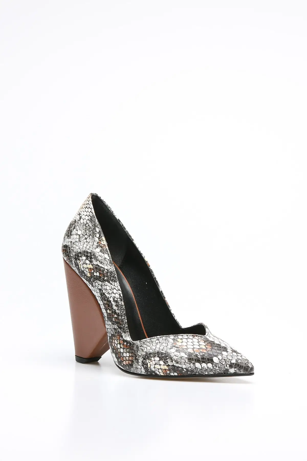 

Fashion Style Brown Snake Leather Women's Stiletto Heeled Evening Shoes
