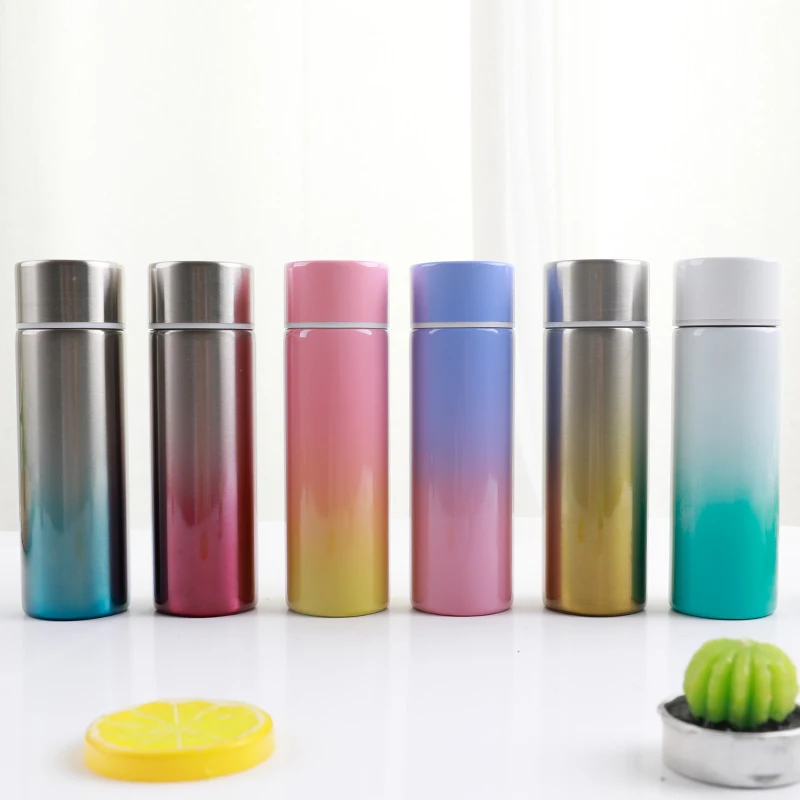 

Korean Fashion Mini Thermos Cup 304 Stainless Steel Gradient Straight Colorful Thermos Cup Student Creative Gift Portable Mug