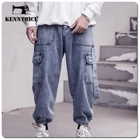 kenntrice 2022 mens denim pants spring hip hop jeans wide casual fashion autumn pockets streetwear male baggy trousers for man