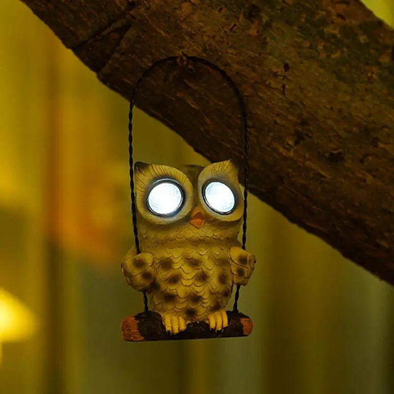 

Unique Standing Owl Solar Light Waterproof Outdoor LED Lights Multipurpose Hangings Lantern For Smart Photosensitive Lighting