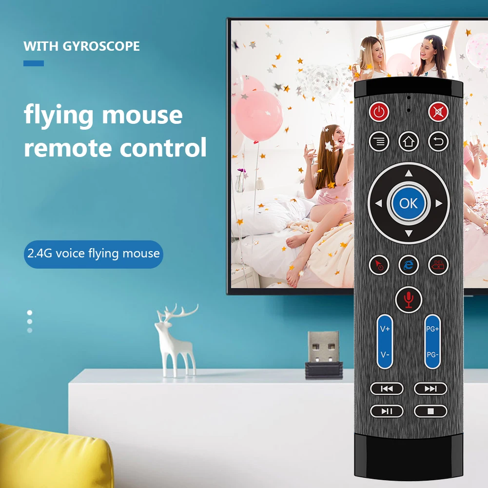 

Max Remote Control 2.4G T1 Wireless Air Mouse Gyroscope Voice Household TV Watching Accessories for Android TV Box