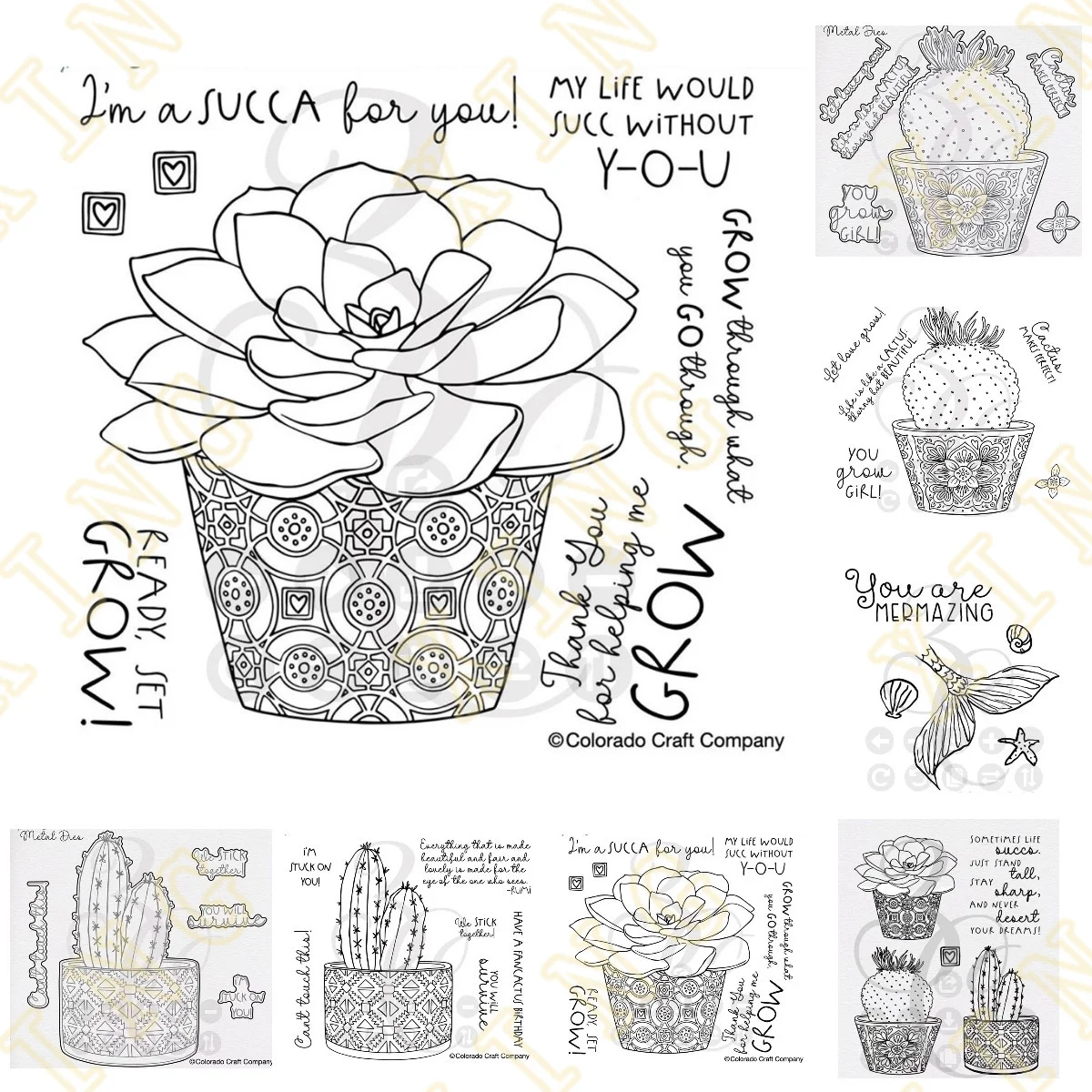 

New Arrival Cactus Succulent Flower Fishtail Metal Cutting Dies Stamps Scrapbook Diary Decoration Embossing Cut Dies Template