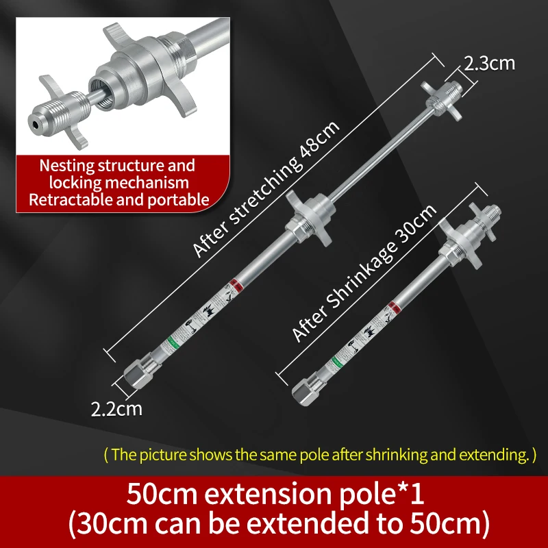 

Телескопический удлинитель 50/100 см для безвоздушного распылителя с пистолетом - регулируемый легкий инструмент для окраски для стен/потолета