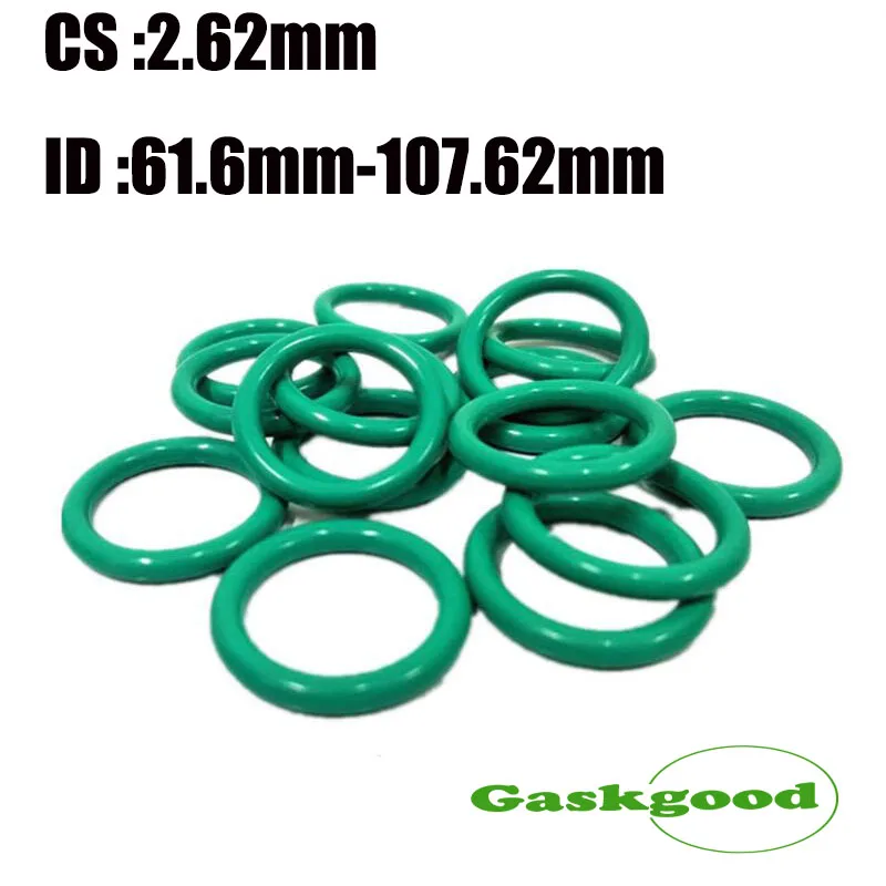 

1/5pcs Green FKM O Rings 2.62mm Wire Diameter Fluorine Rubber O Rings Gaskets ID 61.6mm-107.62mm O Ring Seals Washer