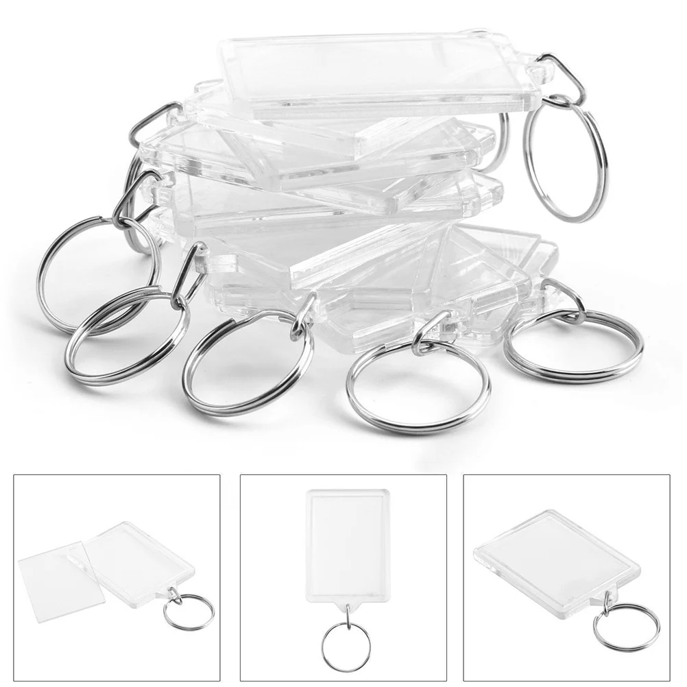 

100pcs Key Holder Photo Keyrings Photo Pendant Keychain Transparent Photo Keychain Picture Keychain