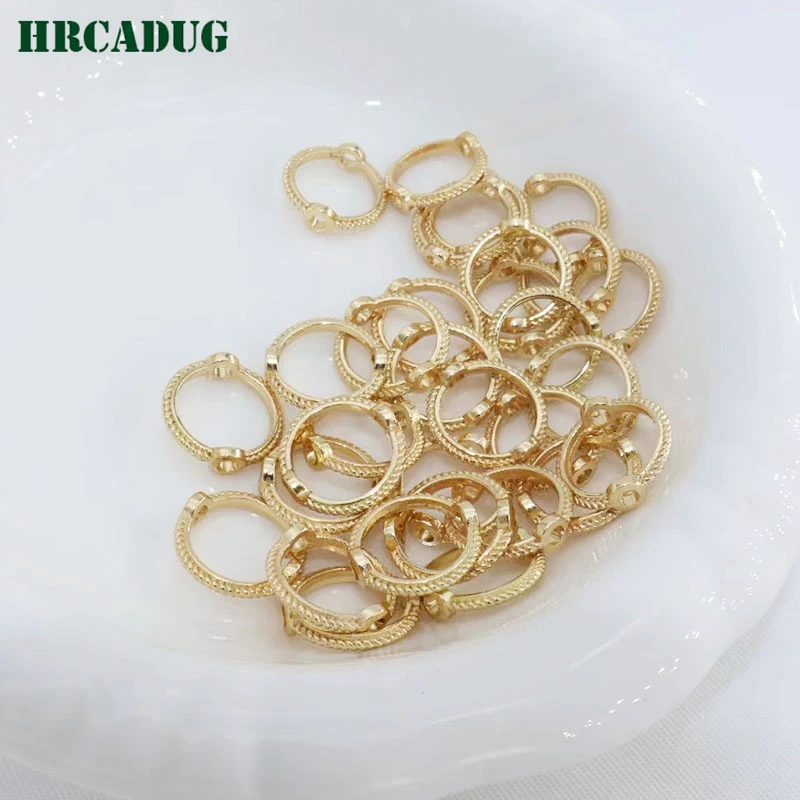 DIY Accessories 18K Gold Plated Bead Sleeve Set Through Hole Bead Circle For Jewelry Making Supplies Connect Beads Frame Ring
