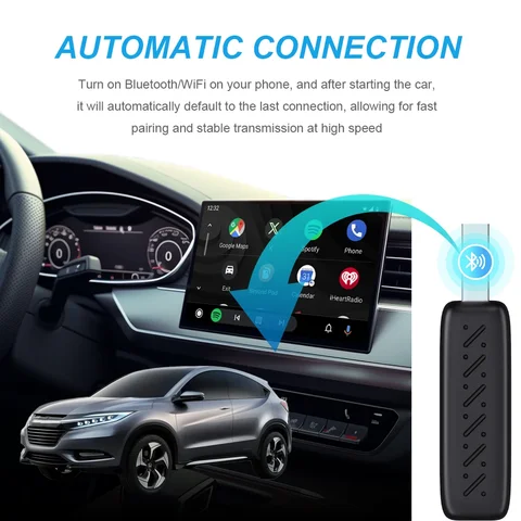 2025Новый проводной к беспроводному Carplay Android Auto 2in1 Мини-адаптер Dongle Auto Connect Plug & Play Bluetooth WiFi Универсальный мини-бокс