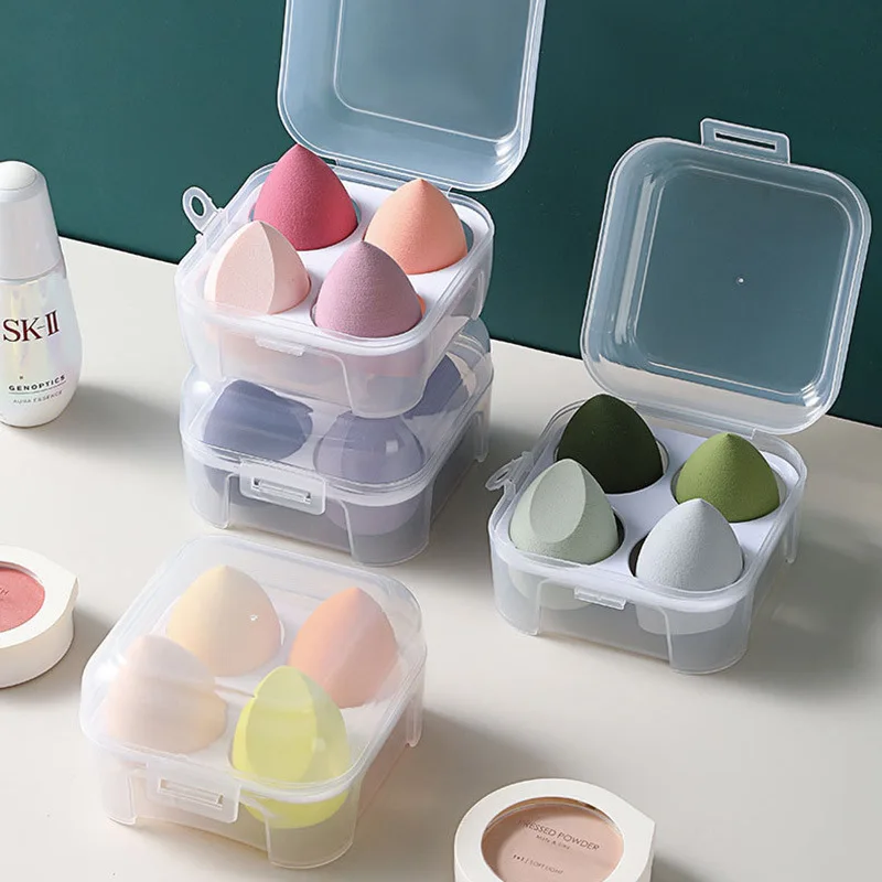 

4pcs/Set Makeup Puff Cosmetic Latex Soft Beauty Ball Foundation Powder With Box Wet and Dry Colorful Makeup Tool