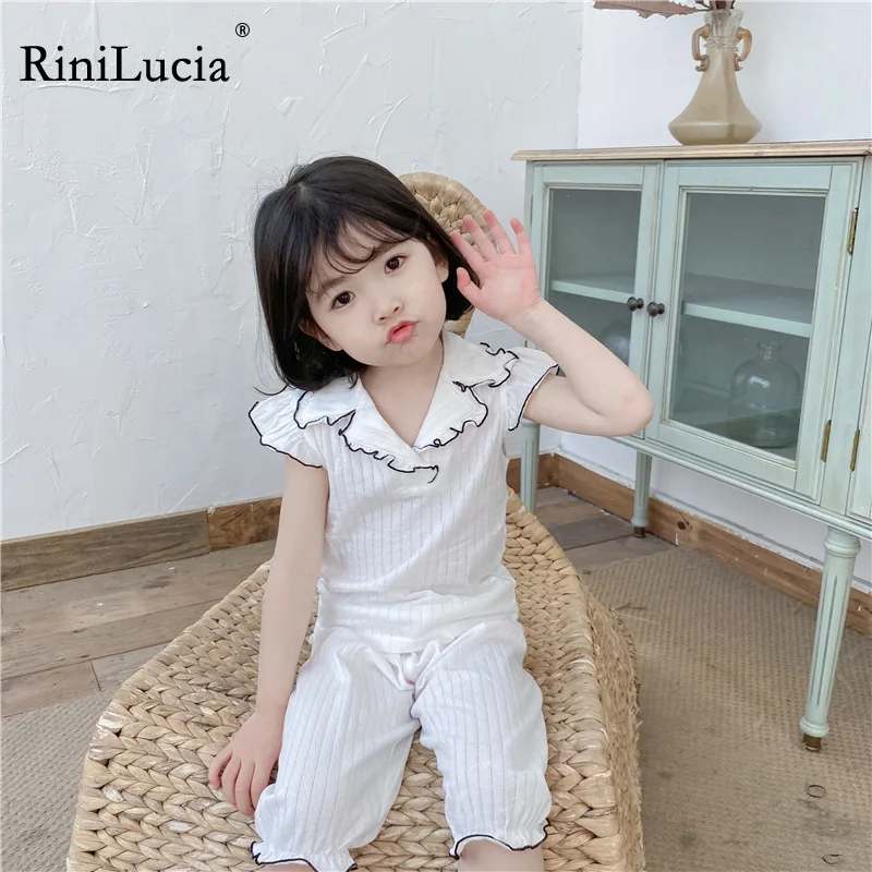 

RiniLucia Children Pajamas Baby Girls Clothes Set Cute Sleepwear For Girls Kids Pajamas Toddler Baby Outfits Child Girl Clothes