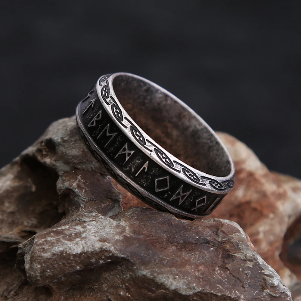 

Simple Vintage 316L Stainless Steel Viking Rune Ring For Men Women Fashion Celtic Knot Rings Amulet Jewelry Gifts Dropshipping