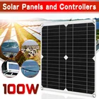 100 Вт, 12 В18 в, солнечная панель, фотоэлементы, внешний аккумулятор с солнечной панелью + контроллер 30 А, комплект зарядного устройства для солнечной батареи