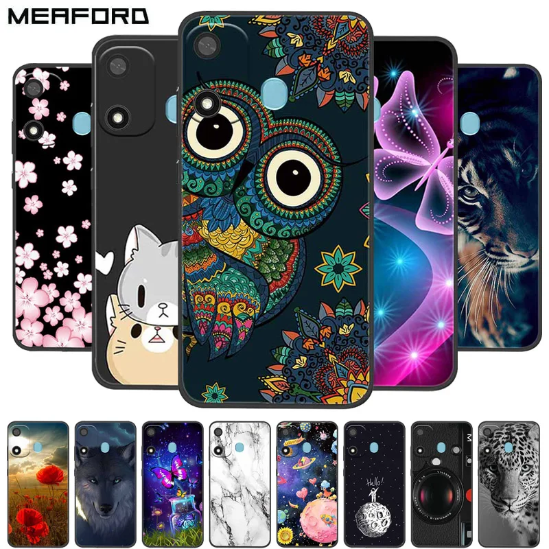 

For Itel A27 P17 5.45" 2022 Case Cute Cat Soft Silicone Phone Cover for Itel A27 A 27 A551L Back Cover P17 P 17 Coque Fundas