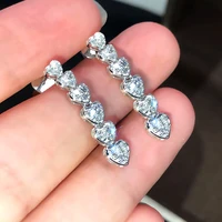 2022 romantic bridal wedding earrings heart shaped design fresh women ear accessories silver color fashion jewelry new arrival