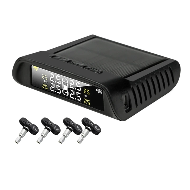 

Система контроля давления в шинах TPMS R2LC, умПредупреждение контроля давления в шинах с 4 датчиками, на солнечной батарее