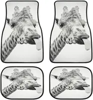 Baby Animal Car Mats with Giraffe Sticking Out Tongue Front&Rear 4-Piece Full Set Carpet Car SUV Truck Floor Mats with Non Slip