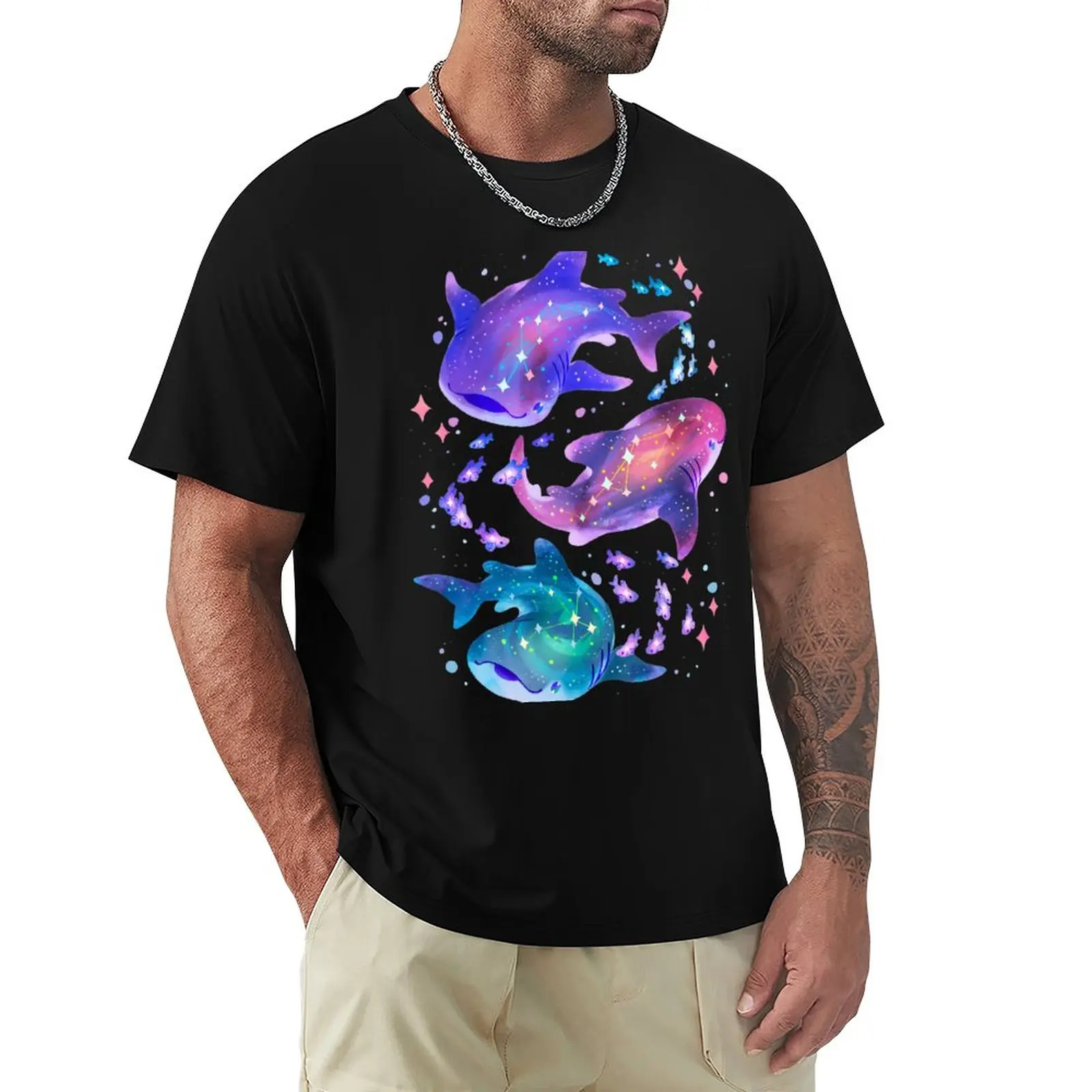 

Cosmic Whale Shark T-Shirt Black T Shirt New Edition T Shirt Men's t-shirt