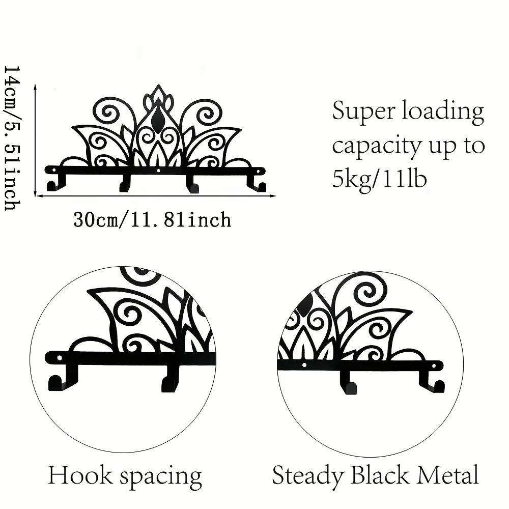 Металлическая настенная стойка с мандалой вешалка крючком бытовая для пальто