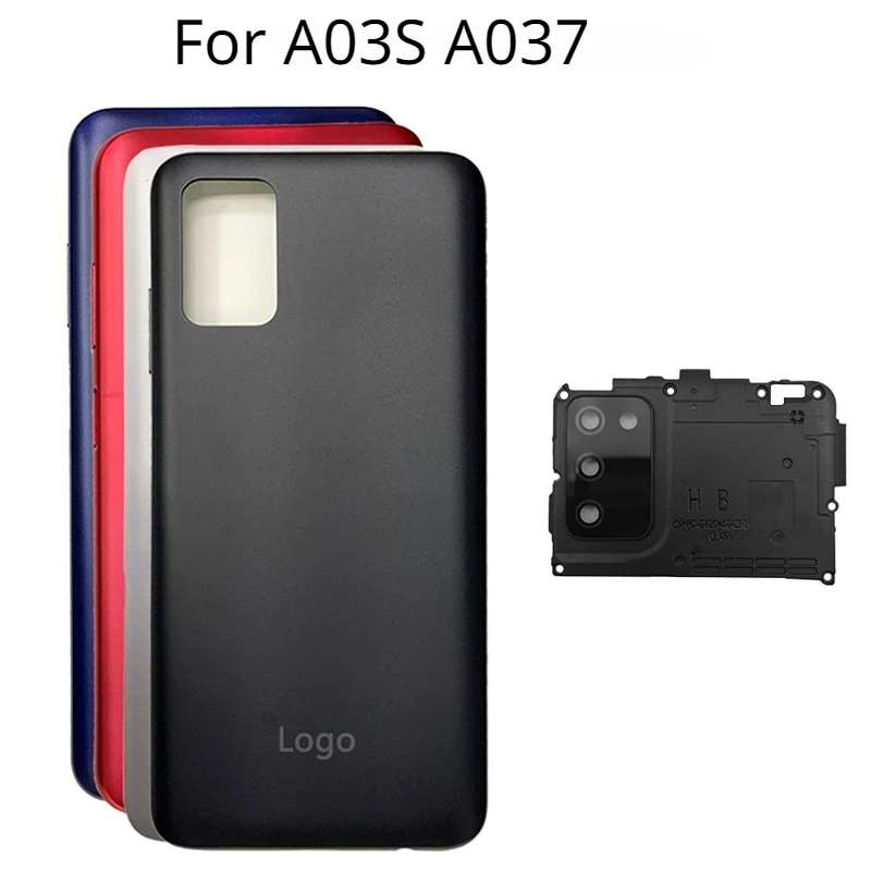 

Housing For Samsung Galaxy A03S A037 A037F A037U Back Battery Cover Door Rear Replacement Parts with camera lens+frame
