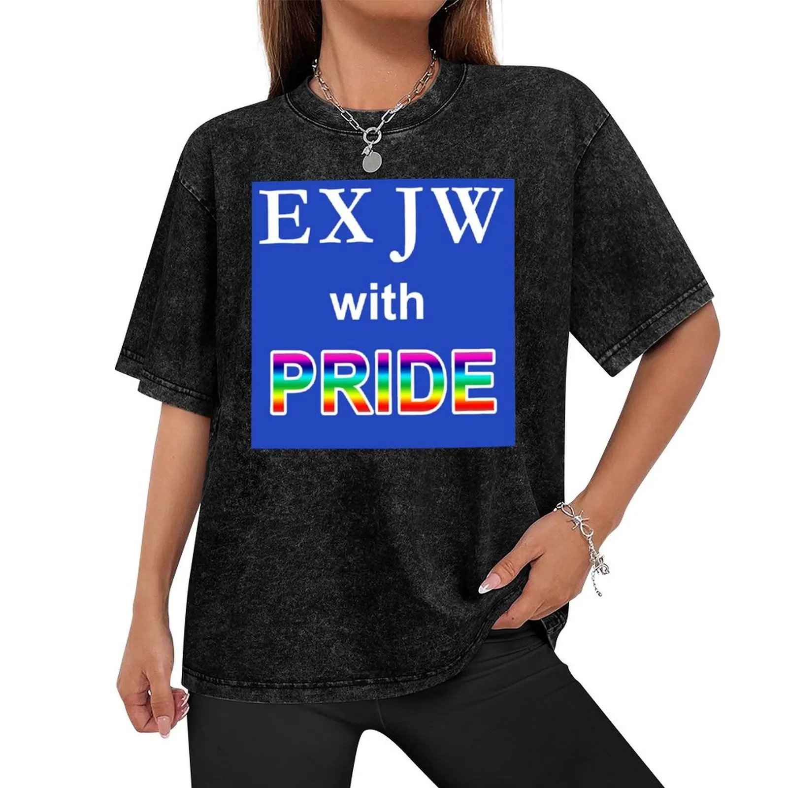Ex JW with PRIDE - футболка jehovahs witness летняя рубашка дизайнерские рубашки спортивные