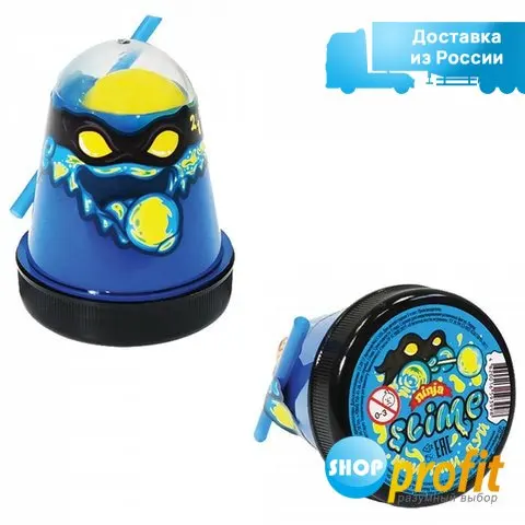 Слайм для рук (Лизун) Волшебный мир &quotSlime Ninja" 2 в 1 синий желтый 130г (S130-1) |