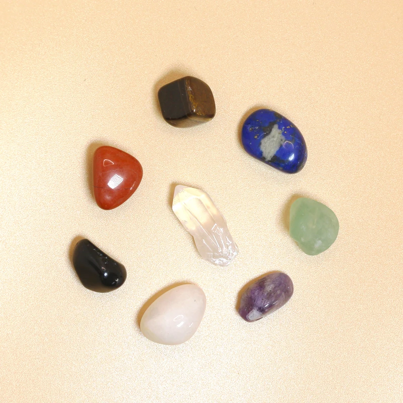 8шт Рейки Лечение Натуральный камень Аметист Розовый Красный Джаспер Кристаллы