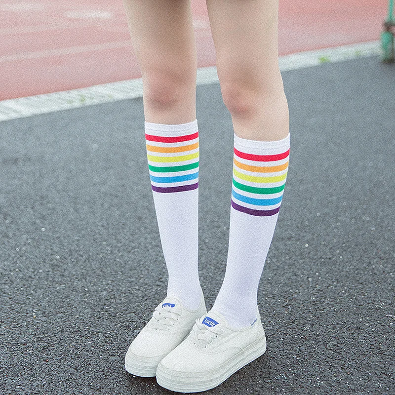 Lolita Warm Socks Striped Long Socks Women Long Stockings Warm Thigh High Socks For  Girls New Fashion Striped Knee Socks Women