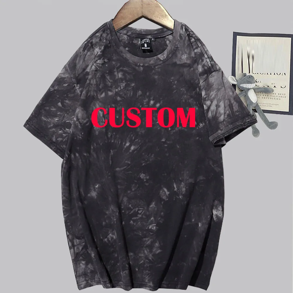 

Custome Tie Dye T-Shirt O-Neck Short Sleeves Casual Loose Man Woman T Shirt
