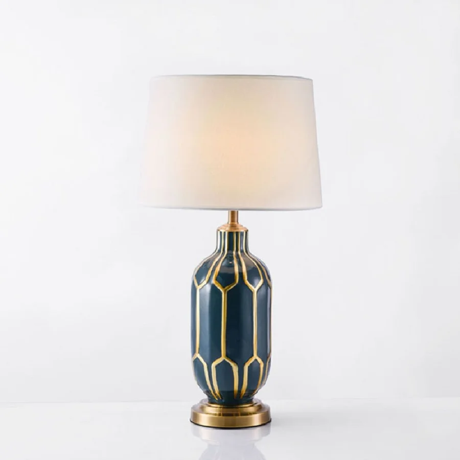 

LukLoy, американская лампа для гостиной, спальни, прикроватная светодиодная Современная декоративная настольная лампа, тканевый навес для пом...