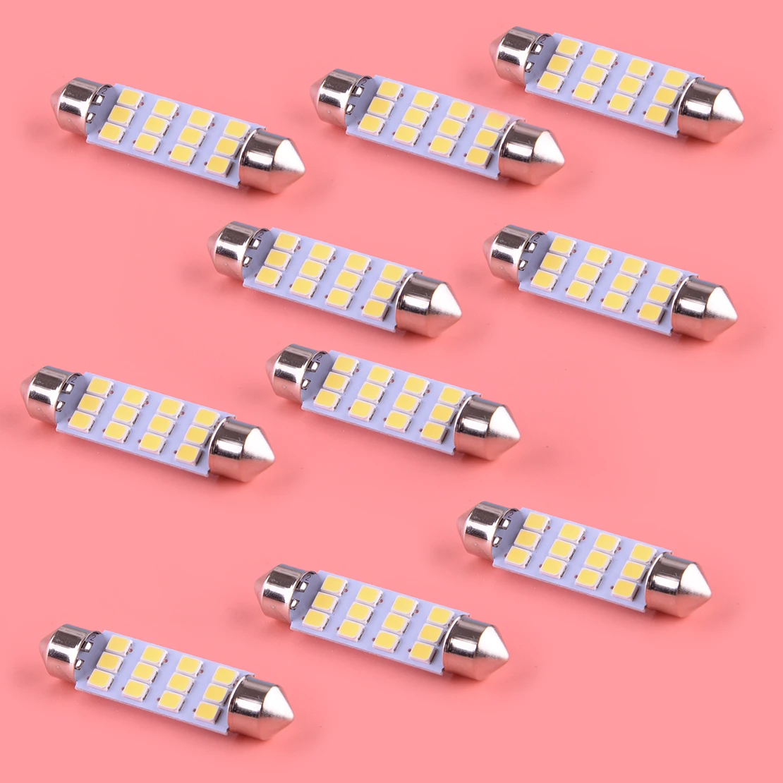 

20 шт./компл. 41 мм 12SMD Автомобильный интерьер, белая фотография, купол, карта, угловая фотолампа, подходит для 12 В постоянного тока, автомобили, ...