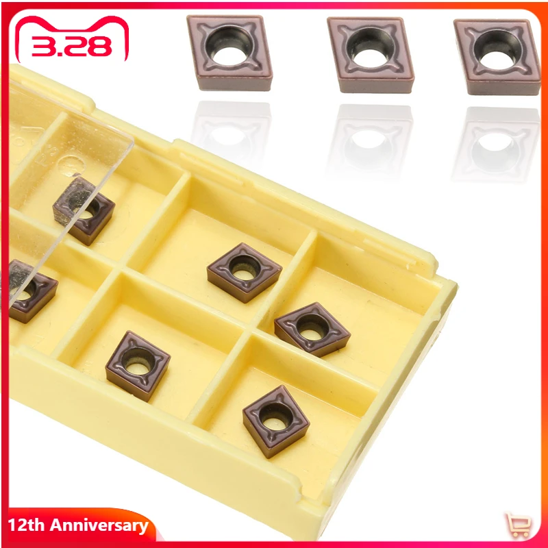 

10Pcs CCMT060204 LF6018 Carbide Inserts CNC Carbide Cutter For Turning Tool Boring Bar