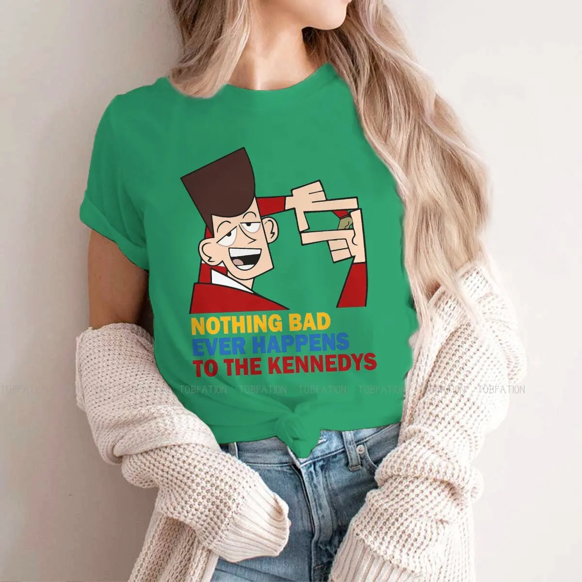 

Nothing Bad Ever Happens to the Kennedys Essential O Neck TShirt Clone High Abraham Lincoln Abe Joan of Arc T Shirt Woman's