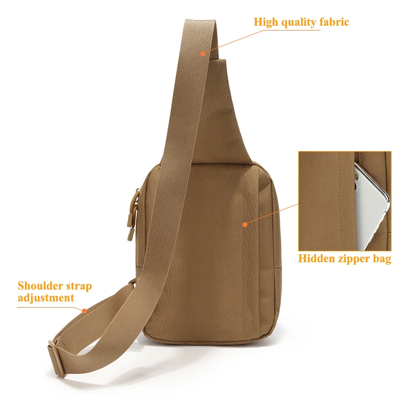 Military Outdoor Chest Bag Tactical Backpack Shoulder Bag Multifunction Camping Airsoft CS Crossbody Bags with Pistols Holster