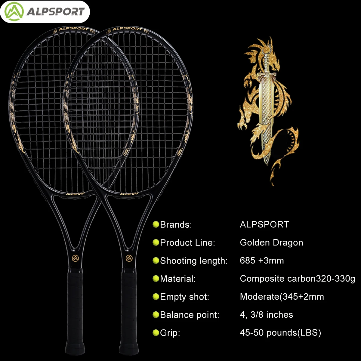 ALPSPORT JL 18K - теннисная ракетка T800 из композитного углеродного волокна