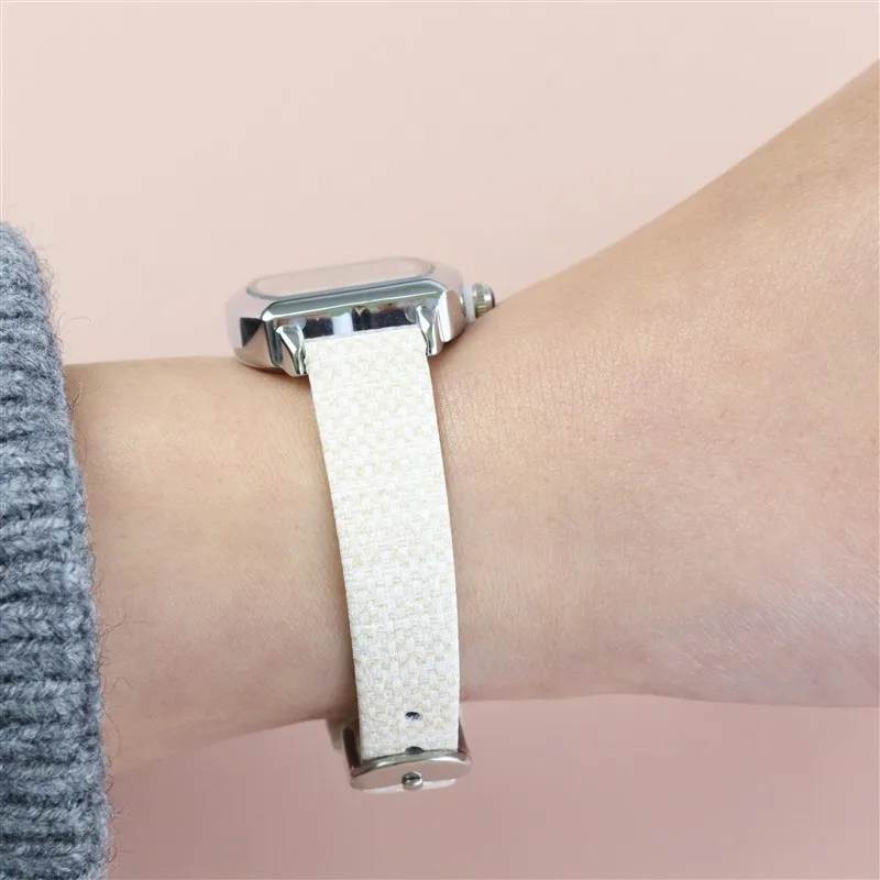 Нейлоновый мягкий тонкий кожаный ремешок для часов яркий джинсовый Macarone