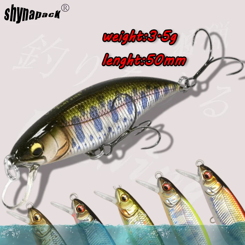 

Mini Minnow Wobblers 50mm 3.5g Fishing Lures Swimbaits Trout Artificial plastic HardBait Jerkbait Crankbait Bass Fishing Tackle