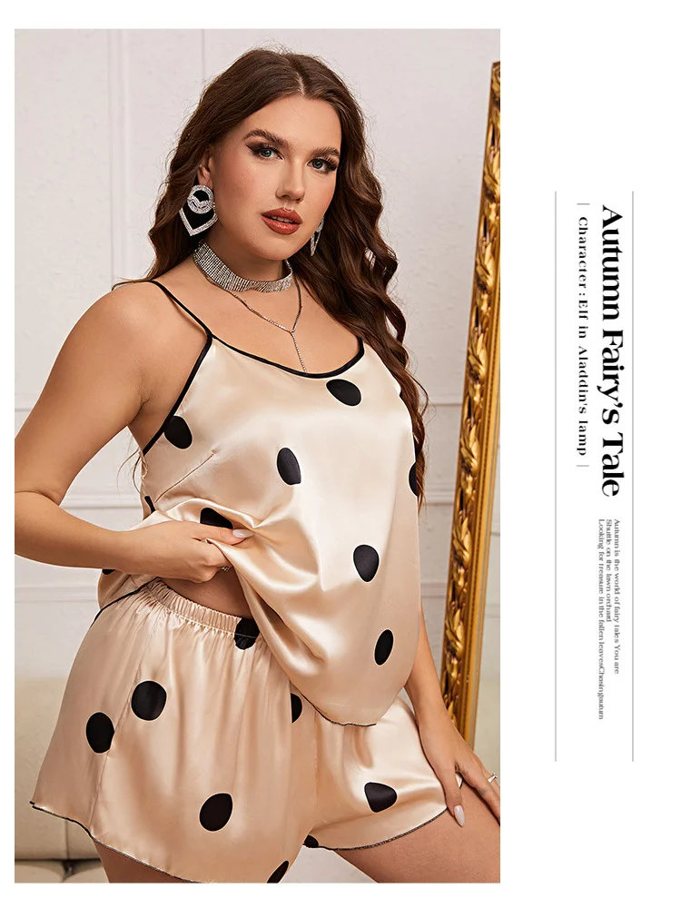 Suspender pajamas Women's fashion casual shorts Sleepwear suspender pajamas Sexy plus size women clothing two piece set