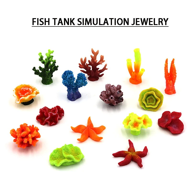 

3Pc Aquarium Simulation Vivid resin Coral Ornaments Artificial Coral Fish Tank Ornaments Colored Coral Fish Tank Ornaments