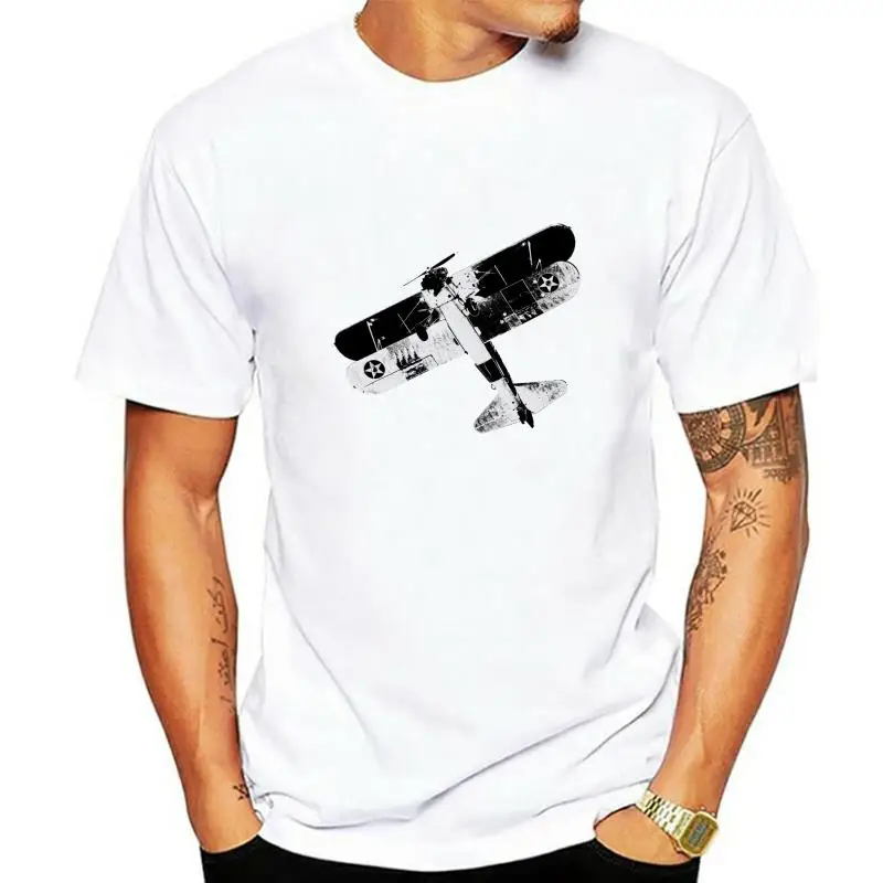 Womens airplane t-shirt war plane aviation biplane vintage tee screen printed men t shirt